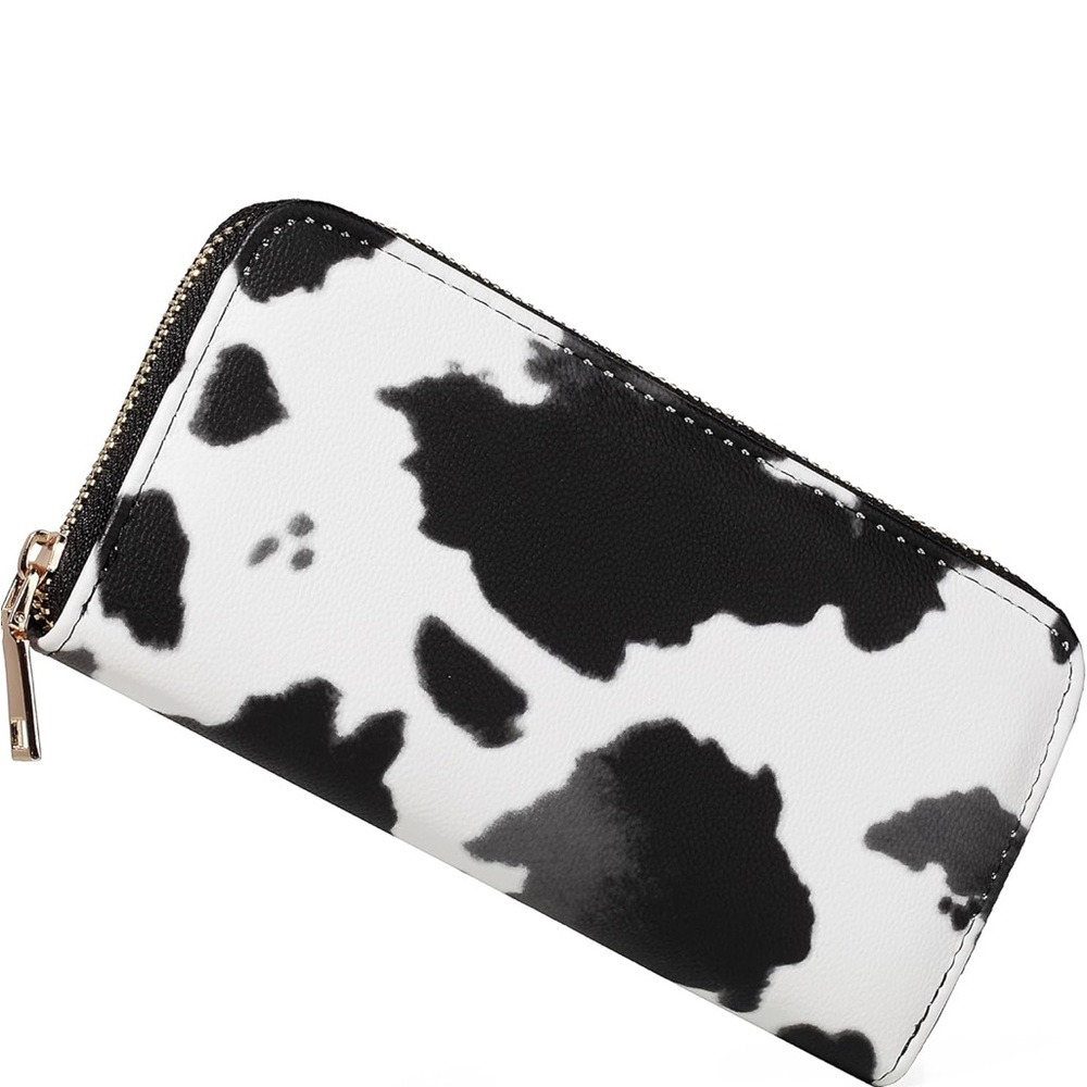 Wild Western Highland Cow Purse, Cowhide cluch & wristlet FREE CUSTOM GIFT $20